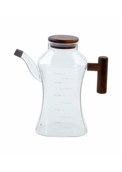 Cam Yağlık - Akasya Kulplu 1 Litre - Köşeli - 5