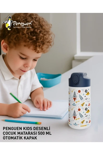 500ML Çocuk Su Matarası | Paslanmaz Çelik | Pipetli | BPA Free | Sızdırmaz Kapaklı - Resim 4