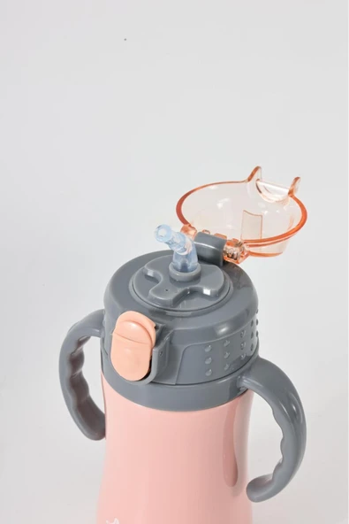 Çocuk Termosu - 280 ml | Sızdırmaz Çift Cidarlı, Vakum Yalıtımlı | Paslanmaz Çelik Pipetli Termos - Resim 2