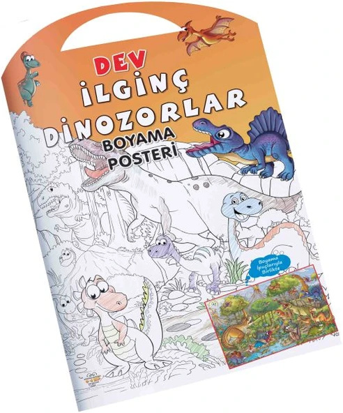 İlginç Dinozorlar Dev Boyama Posteri ürün görseli