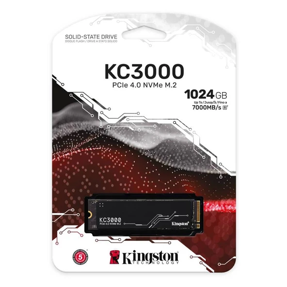 Kingston 1TB SKC3000S Gen4 NVMe M.2 2280 SSD (7000MB Okuma / 6000MB Yazma) - 3