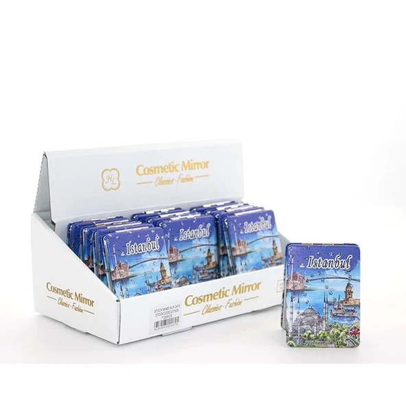 Taşlı İstanbul Tasarımı El Aynası İnce ürün görseli