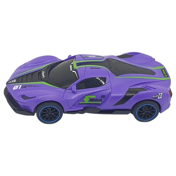Sürtmeli Drift Arabalar 15 cm - D400-52 - Mor - Resim 3