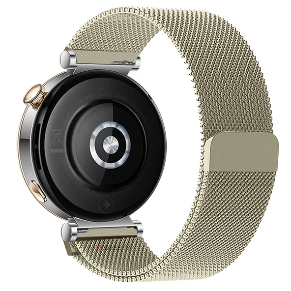 Huawei Watch GT6 41mm Uyumlu Manyetik Milanese Loop Metal Kordon   Retro Gold - Resim 2