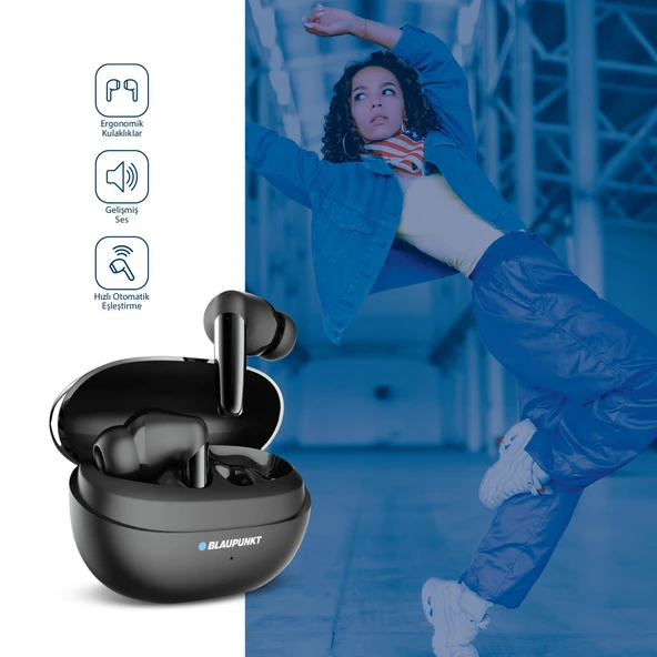 Blaupunkt B320 Kablosuz Bluetooth ENC Android IOS Uyumlu TWS Kulaklık Siyah - 4