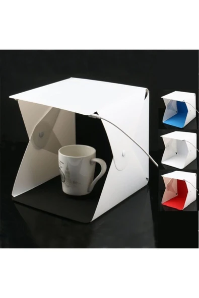 Mini Stüdyo Led Işıklı 30 Cm  Ürün Fotoğraf Çekim Çadırı - 2