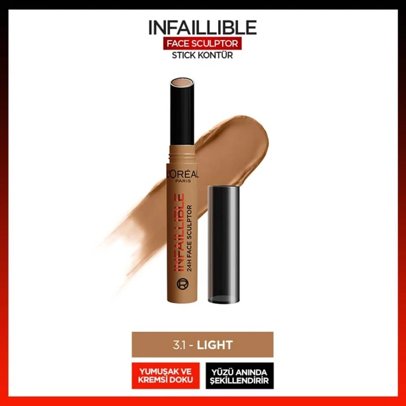 L'Oréal Paris Infaillible Face Sculpter Stick Kontür - Light - Resim 8