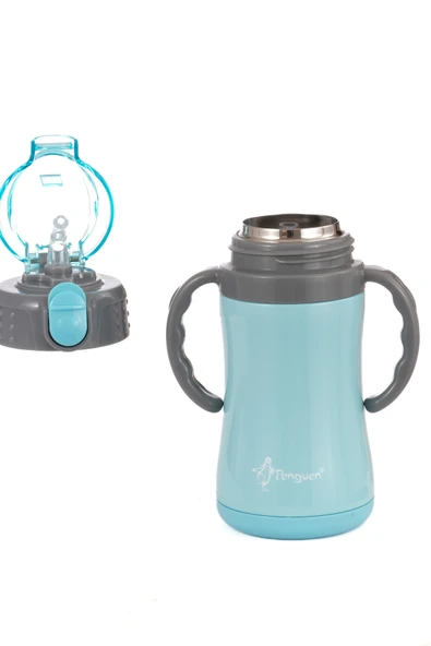 Çocuk Termosu - 280 ml | Sızdırmaz Çift Cidarlı, Vakum Yalıtımlı | Paslanmaz Çelik Pipetli Termos - Resim 13