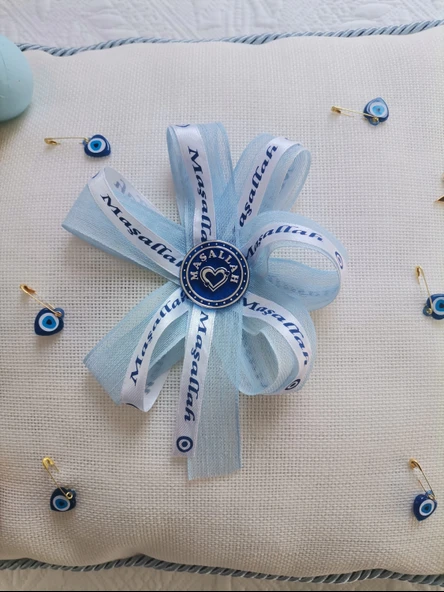 1 Adet Özel Tasarım Ekru Renk Sünnet Takı Yastığı 40 cm Uzunluk 30 cm Genişlik - Resim 5