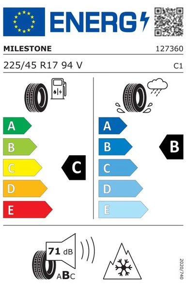 MILESTONE 225/45R17 94V REINF. CARMILE WINTER 2024 KIŞ LASTİĞİ - Resim 2