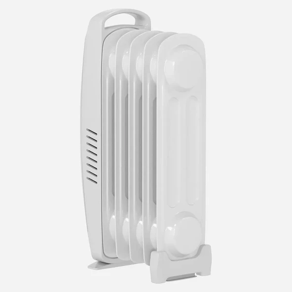 Mini 600 W 5 Dilim Elektrikli Termostatlı Radyatör Beyaz - Resim 2