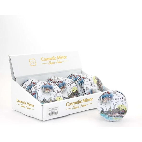 Taşlı İstanbul Tasarımı El Aynası Kalın ürün görseli 1