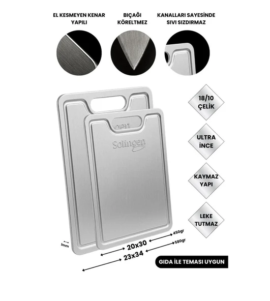 2 Li Kesim Panosu Çelik Kesme Panosu Paslanmaz Kesim Panosu