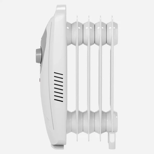 Mini 600 W 5 Dilim Elektrikli Termostatlı Radyatör Beyaz - Resim 3
