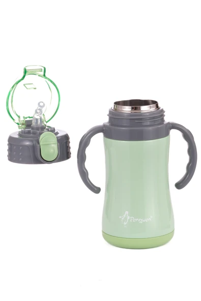 Çocuk Termosu - 280 ml | Sızdırmaz Çift Cidarlı, Vakum Yalıtımlı | Paslanmaz Çelik Pipetli Termos - Resim 3