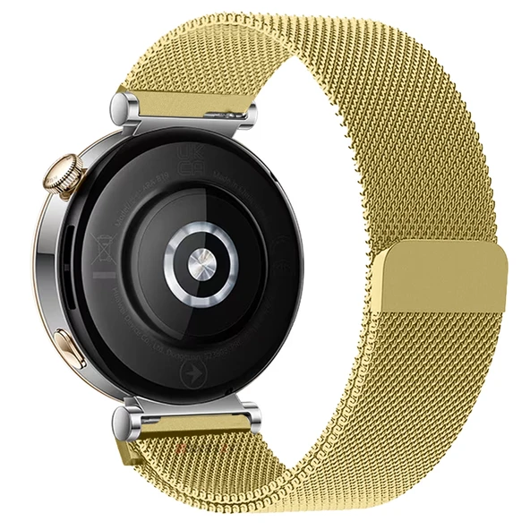 Huawei Watch GT6 41mm Uyumlu Manyetik Milanese Loop Metal Kordon   Gold - Resim 8