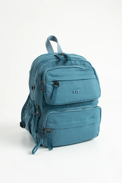 Yumuşak Dokulu Ultra Hafif, Esnek ve Su Geçirmez Polyamid Kumaş Sırt Çantası Mavi Model: (571-13-14A) - Resim 4