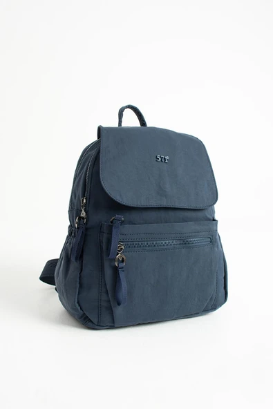 Yumuşak Dokulu Ultra Hafif, Esnek ve Su Geçirmez Polyamid Kumaş Sırt Çantası Lacivert Model: (571-13-14B) - Resim 4