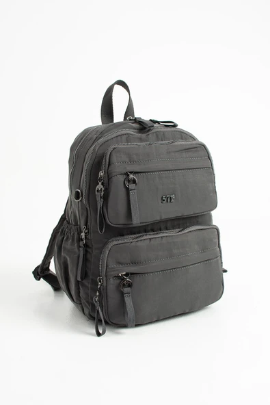 Yumuşak Dokulu Ultra Hafif, Esnek ve Su Geçirmez Polyamid Kumaş Sırt Çantası Gri Model: (571-13-14A) - Resim 4