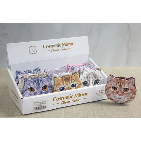 Taşlı Kedi El Aynası - Resim 2