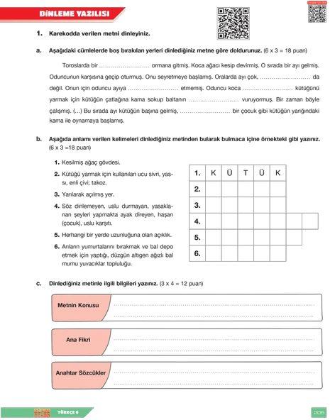 Süper Combo Türkçe 6. Sınıf Soru Bankası - Resim 8
