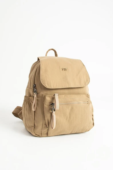 Yumuşak Dokulu Ultra Hafif, Esnek ve Su Geçirmez Polyamid Kumaş Sırt Çantası Haki Model: (571-13-14B) - Resim 4