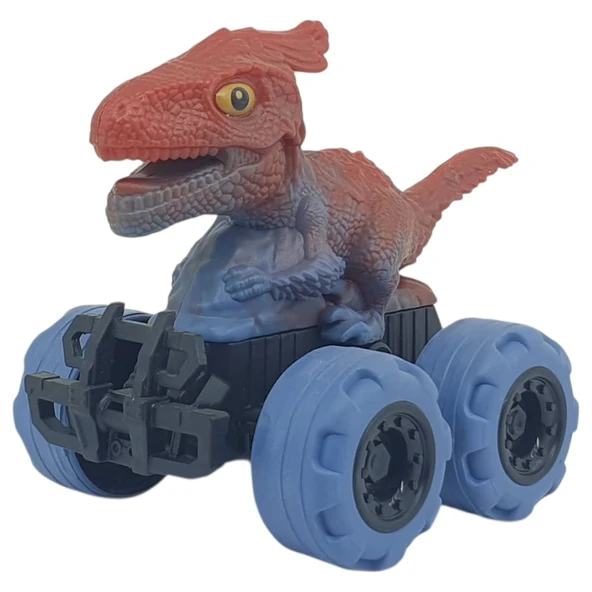 Sürtmeli Dinazor Arabalar 12 cm - H-20 - Parasaurolophus - Mavi - 3