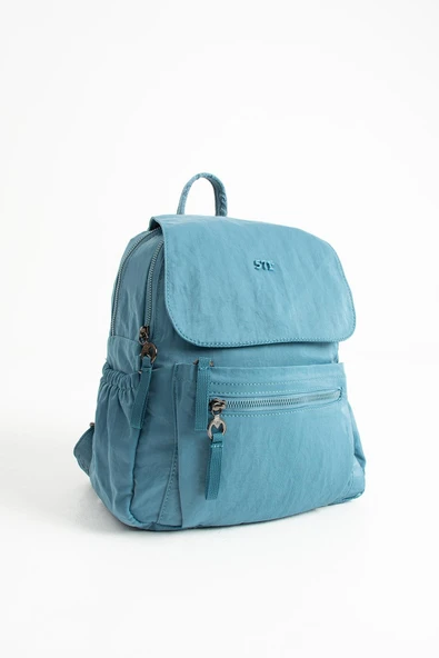 Yumuşak Dokulu Ultra Hafif, Esnek ve Su Geçirmez Polyamid Kumaş Sırt Çantası Mavi Model: (571-13-14B) - Resim 4