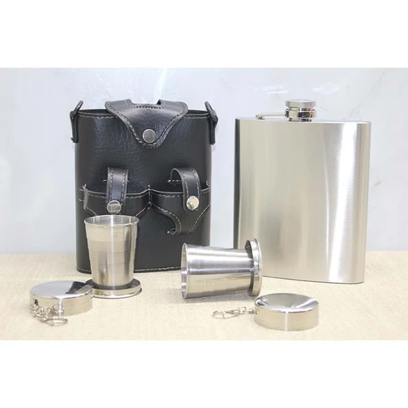 Deri Kılıflı Matara Seti ürün görseli