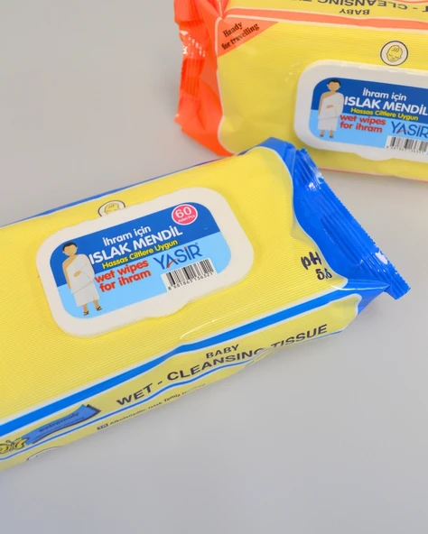Umre ve Hac İçin Kokusuz Islak Mendil – İhrama Uygun, 2’li Paket (Toplam 120 Adet) Hijyen Mendil - 4