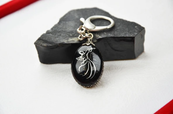 Mevlana Model Oltu Taşı Anahtarlık ürün görseli 1