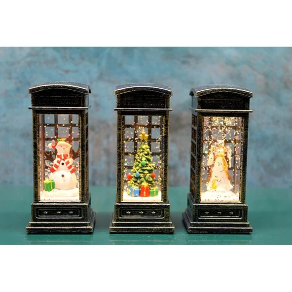 Telefon Kulübeli Işıklı Kar Küresi - Resim 2