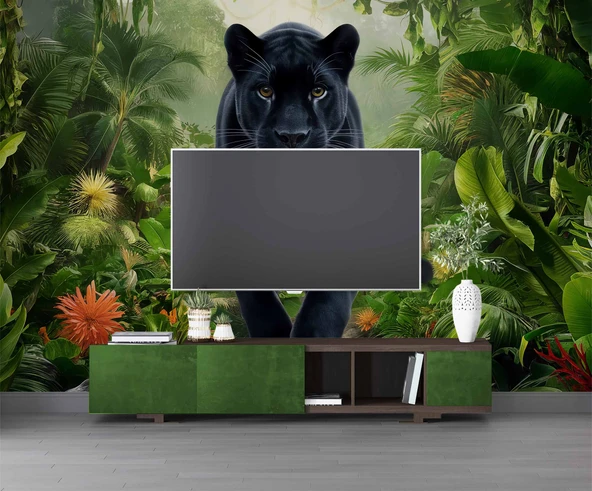 Orman ve Jaguar Duvar Kağıdı - Resim 3