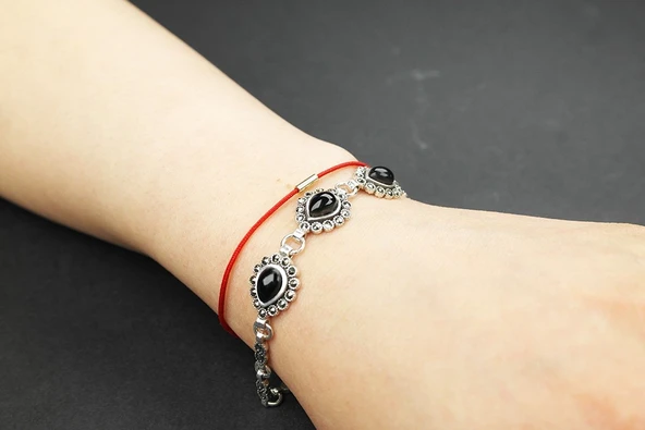 Ayça 925 Ayar Oltu Taşlı Gümüş Bileklik - Resim 4