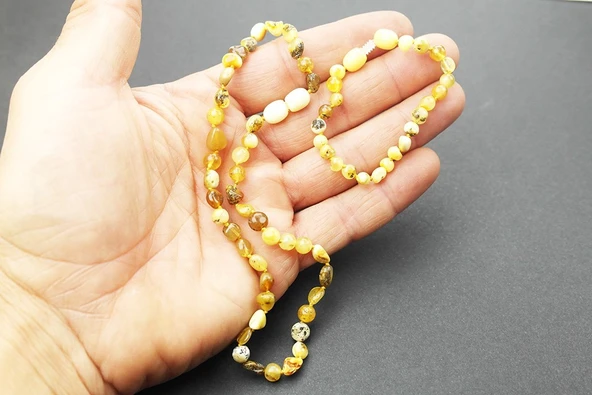 Fosilli Damla Kehribar Bebek Diş Seti - 2