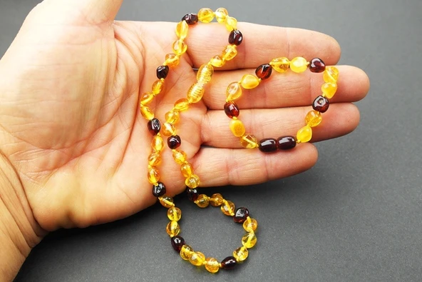 Karışık Renkli Damla Kehribar Bebek Diş Seti - 2