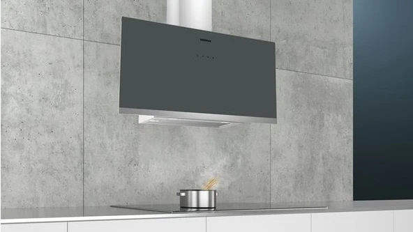 SİEMENS LC95FCJ00T iQ300 Duvar Tipi Davlumbaz 90 cm clear glass titanium printed - Resim 2