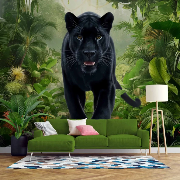 Orman ve Jaguar Duvar Kağıdı ürün görseli