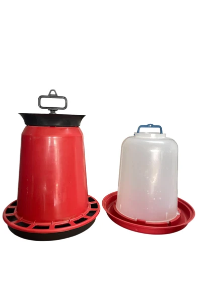 Civciv ve Tavuk için 15 Kg Askılı Kova Yemlik - 12 Lt Askılı Kova suluk - 1