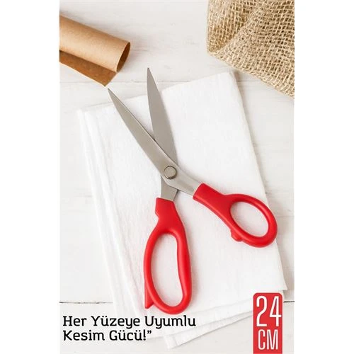 Modacar Çok Amaçlı Makas – 24 cm Uzunluk | 15 cm Kesim Bıçağı | Paslanmaz Çelik, Ergonomik Sap - 1