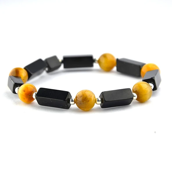 Hematit ve Kesme Oltu Taşı Bileklik ürün görseli 1