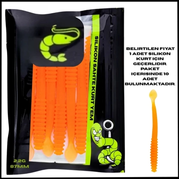 Uyguna-Yakala 2,2g 87mm -  Turuncu- UV Boyalı Silikon Sahte Kurt Yem -1041-ORA ürün görseli
