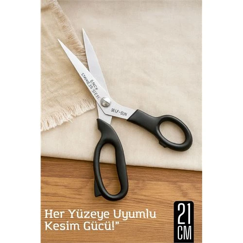 Modacar Çok Amaçlı Makas – 21 cm Uzunluk | 11 cm Kesim Bıçağı | Paslanmaz Çelik, Ergonomik Sap - 1