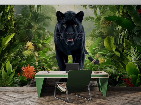 Orman ve Jaguar Duvar Kağıdı - Resim 4