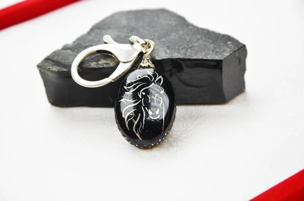 At Model Oltu Taşı Anahtarlık