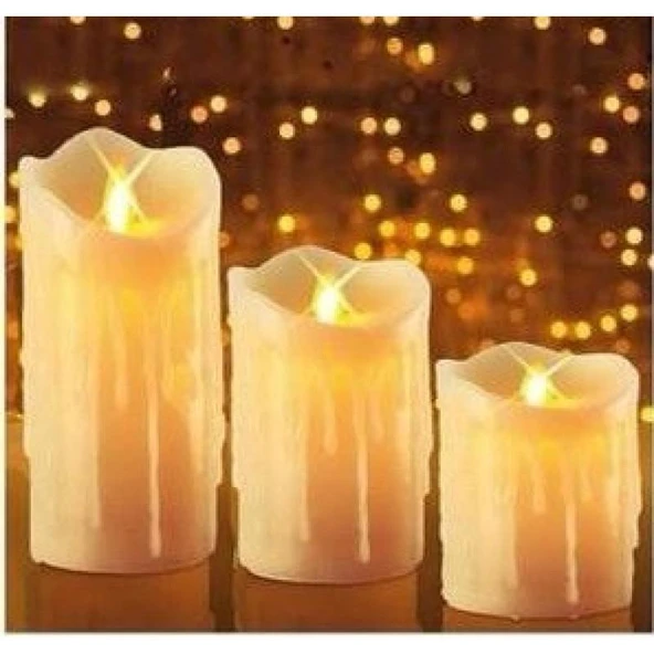 Alevsiz Titreyen Pilli Mum Seti 3'Lü ürün görseli 1