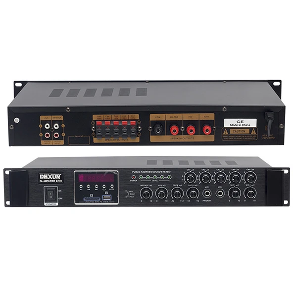 Dexun D-100 60W USB-SD Girişli 100V Hat Trafolu Anfi ürün görseli