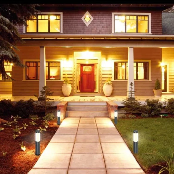 80 cm Bahçe Duvar , Çim , Yürüyüş Yolu Set Üstü Armatürü E27 Duylu Aplik Siyah - Resim 7