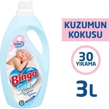 Bingo Soft Yumuşatıcı 3 lt 3 lü Karma Paket / Gül - Lavanta - Kuzumun Kokusu - 4