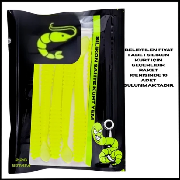 Uyguna-Yakala 2,2g 87mm -  Yeşil- UV Boyalı Silikon Sahte Kurt Yem -1041-FLG ürün görseli